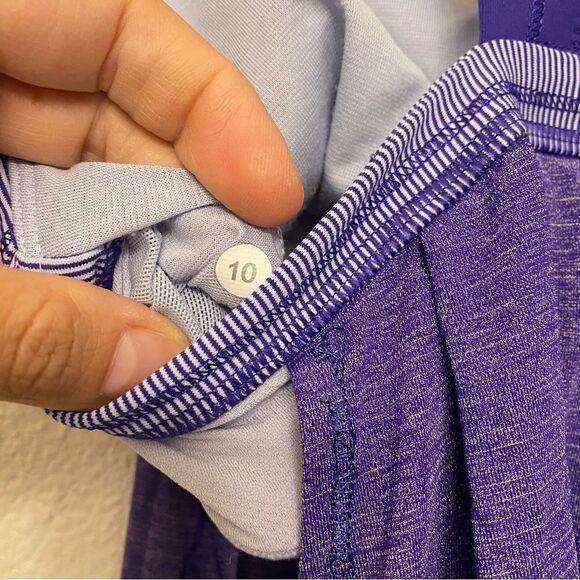 Lululemon purple Rest Less Heathered Bruised Berry Wee Stripe cinched tank 10 - Picture 6 of 10